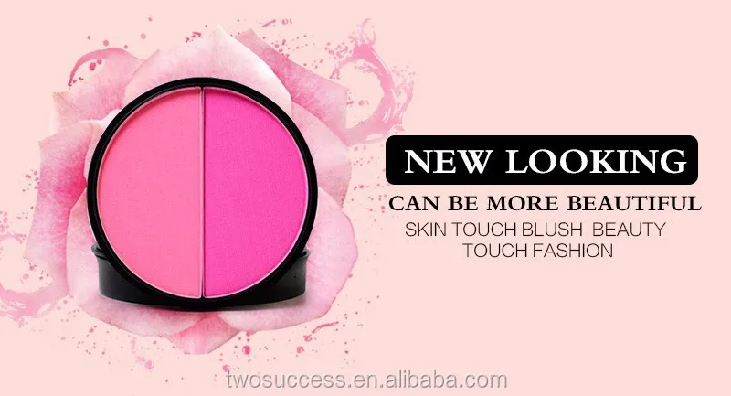 New Style Personal Cosmetic Waterproof Double Color Powder Blush