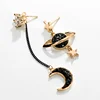 2018 of the latest fashion jewelry star moon gold plated tassel earrings women