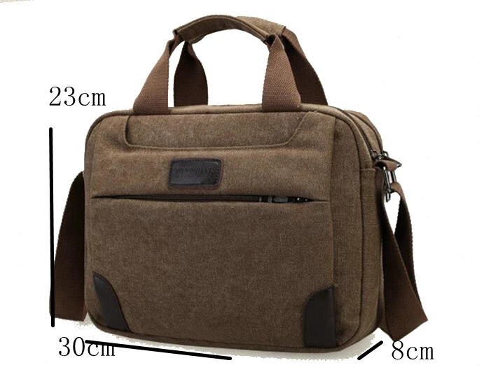 High quality mens briefcase canvas shoulder laptop messenger bag