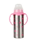 180ml /240ml stainless steel handled feeding supplies double wall warmer kids insulated milk baby bottle with nipple