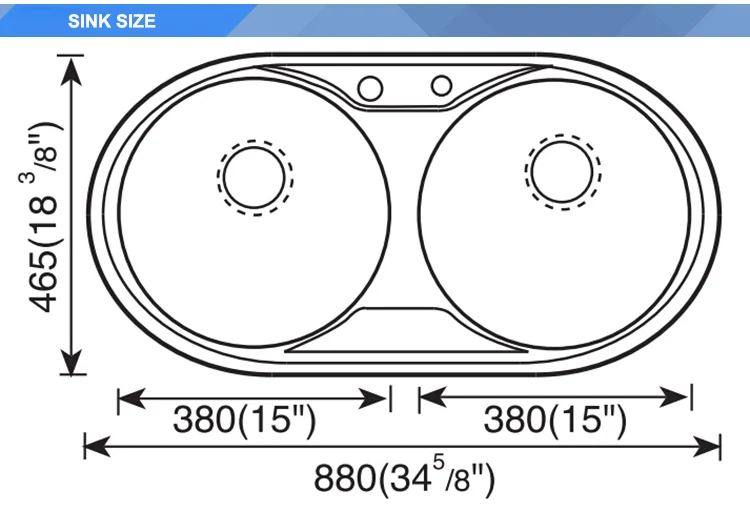 Free sample simple modern design stainless steel double bowl round kitchen sink