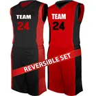 Hot sale cheap reversible basketball jersey uniform with numbers