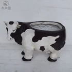 Antique cartoon cow shaped polyresin animal Flower garden Plant Pot