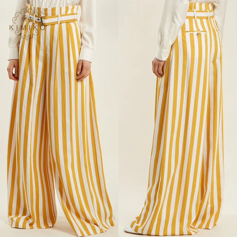 white and yellow striped pants