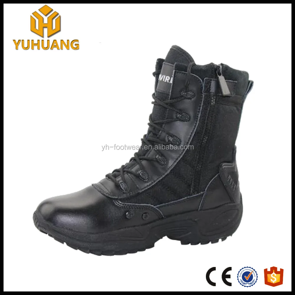zipper military boots