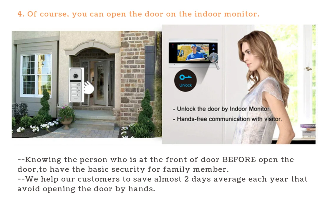 2019 New China Video Door Intercominucadores Intercom With 7 Inch Color Screen And Easy To Install