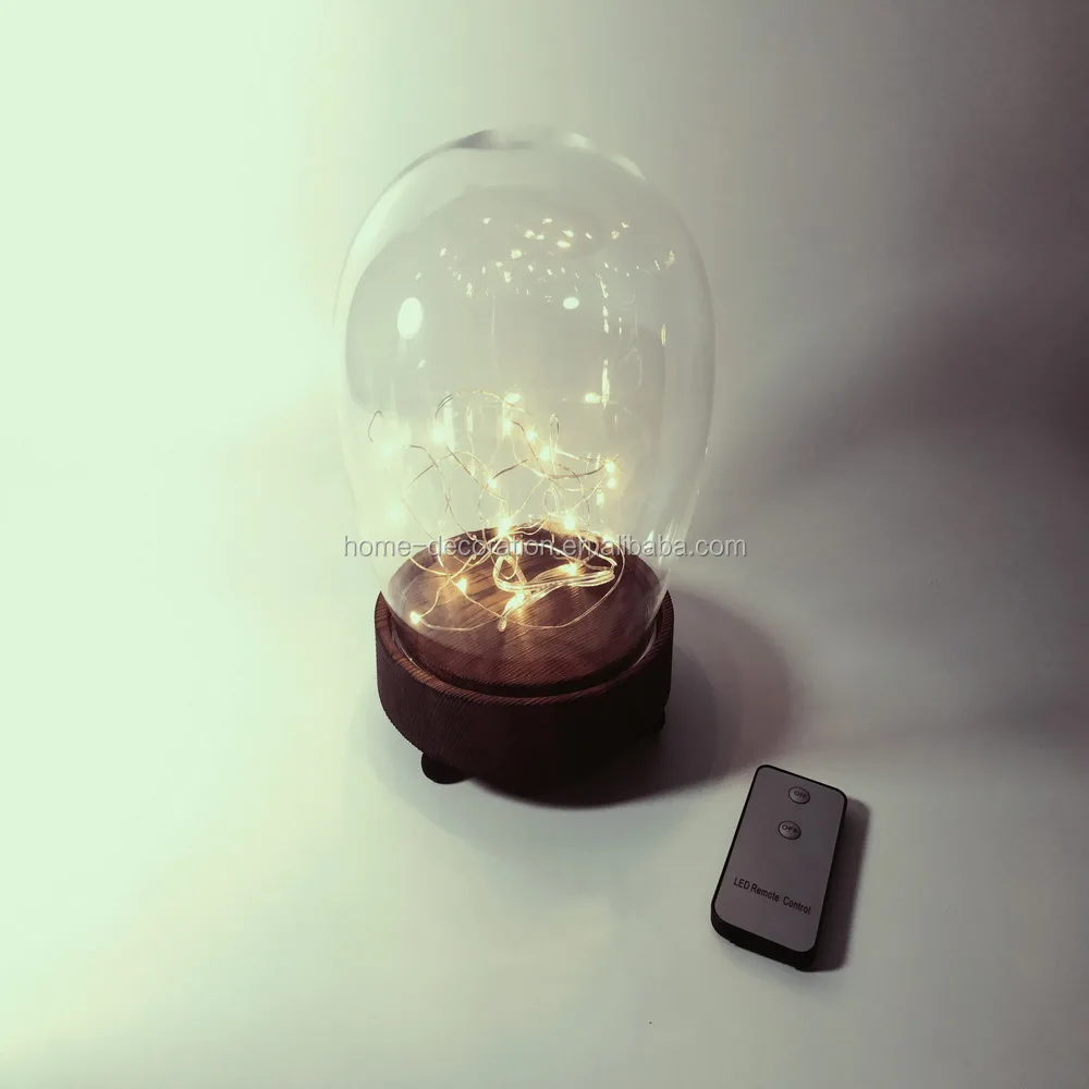 Télécommande de conception spéciale cloche en verre bocal avec LED lumières à vendre