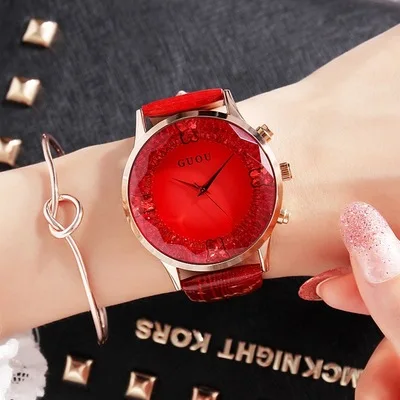 GUOU Watches Ladies 8107 Fashion Romantic Rhinestone Watch Women Wristwatch Casual Leather Elegant Bracelet Relogio Feminino, 10-color
GUOU Watches Ladies 8107 Fashion Romantic Rhinestone Watch Women Wristwatch Casual Leather Elegant Bracelet Relogio Feminino, 10-color