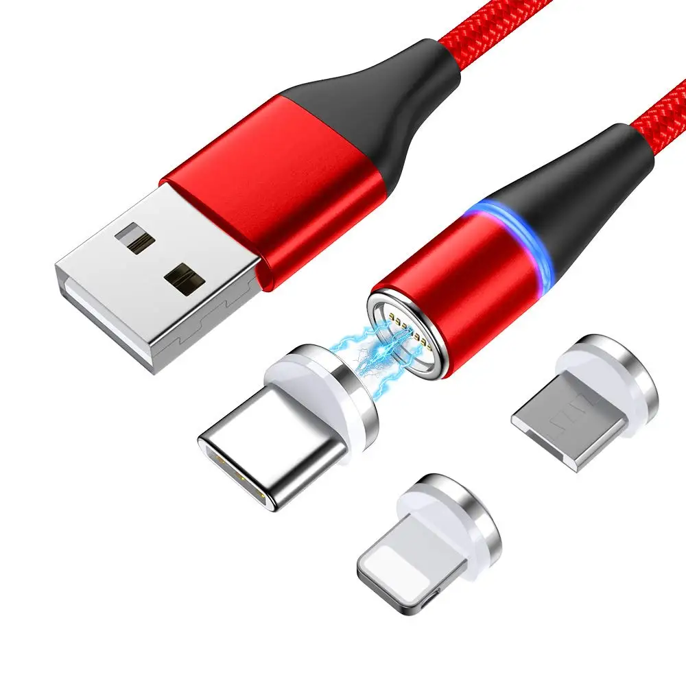 Magnetic USB Cable 3A Fast Charging Micro Type C Lighting Charger Data Cabo For iPhone xr 8 plus Samsung xiaomi Android - ANKUX.COM