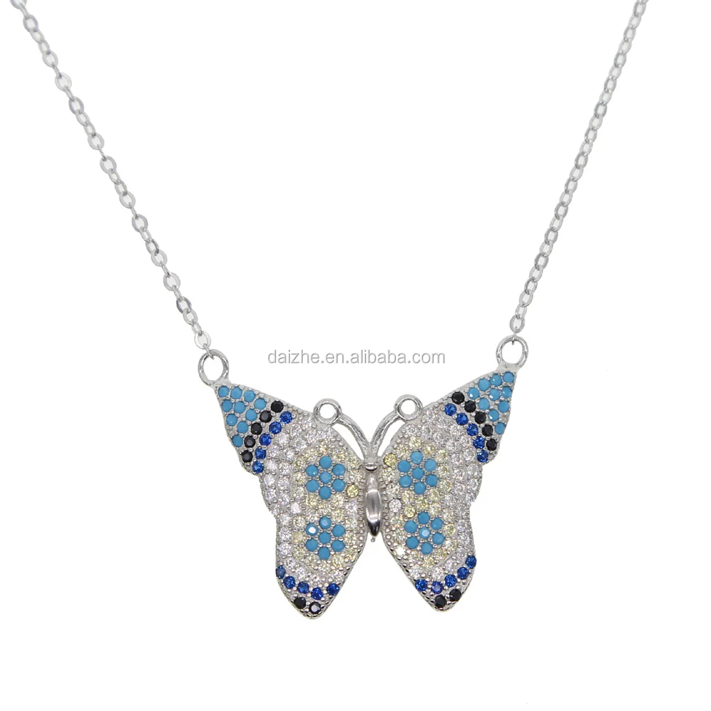 fashion 925 sterling silver butterfly pendant necklace with blue cz paved animals butterfly necklace, Black
fashion 925 sterling silver butterfly pendant necklace with blue cz paved animals butterfly necklace, Black