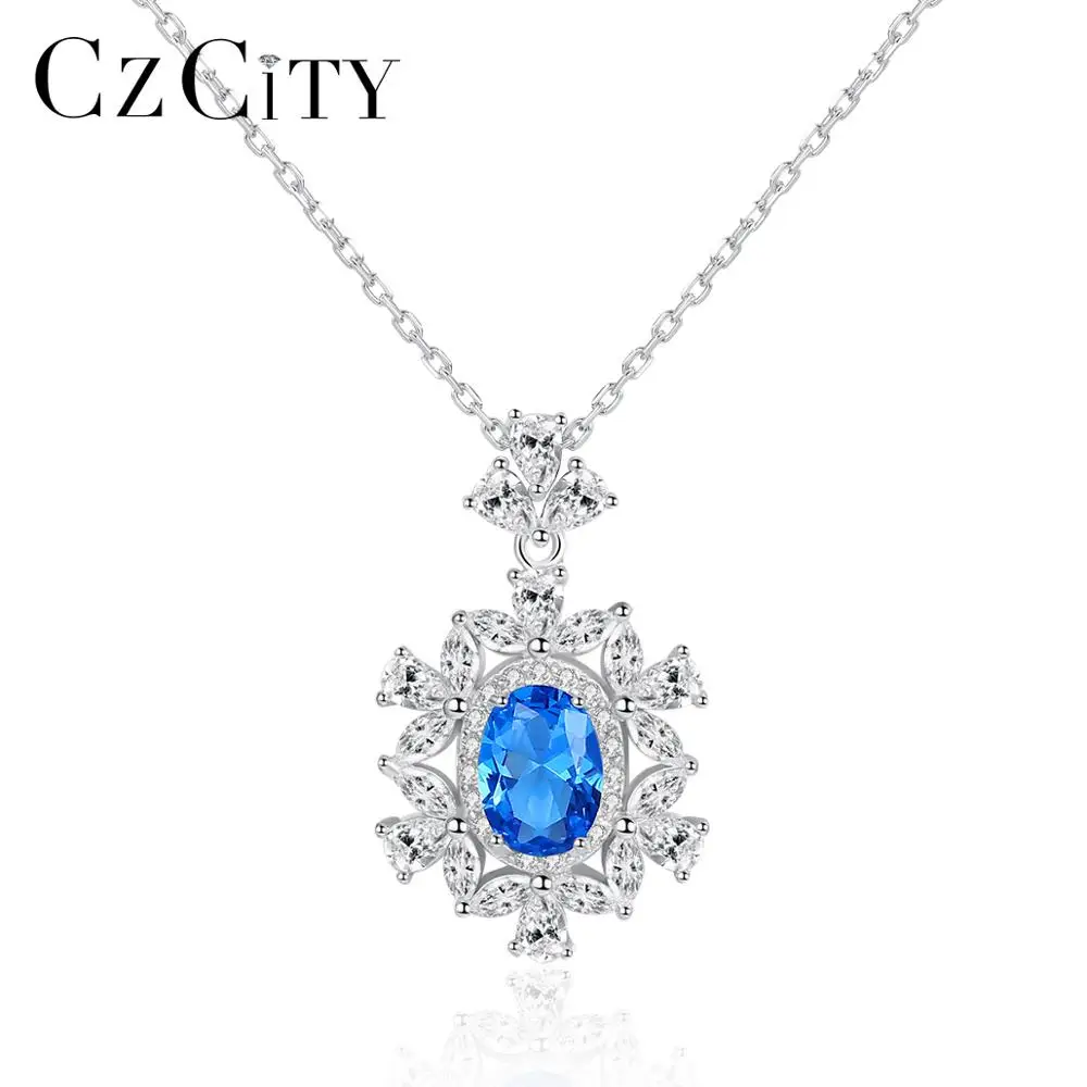CZCITY Emerald and Sapphire Rhodium Plating Wedding Silver Necklace Jewelry Women Fine Pendants Necklaces
CZCITY Emerald and Sapphire Rhodium Plating Wedding Silver Necklace Jewelry Women Fine Pendants Necklaces