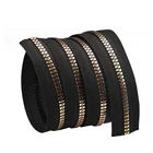 DAWEI brand zipper manufacturer latest product fashional design special gold teeth long chain plastic zipper