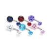 Cubic Zircon Body Jewelry Belly Button Rings Piercing Navel Bars Stud Silver Color Piercings For Sexy Girls