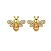 Cute Design Gold Bumble Bee Shaped sterling silver stud fashion earrings jewelry