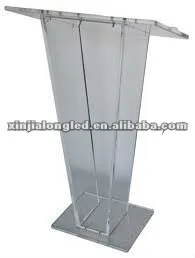 Wide at the top and narrow acrylic lectern