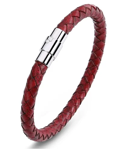 Men Bracelet Stainless Steel Magnetic Clasps Men Jewelry Pulseras Homme Fashion Genuine Leather Bracelets for Men Women, Black;red;brown
Men Bracelet Stainless Steel Magnetic Clasps Men Jewelry Pulseras Homme Fashion Genuine Leather Bracelets for Men Women, Black;red;brown