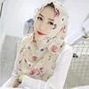 Latest japan korean fresh floral pearl bubble chiffon scarf muslim hijab scarf fashion malaysia maldives headscarf shawl