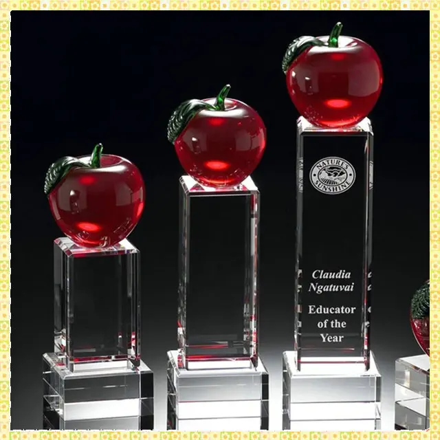 crystal apple trophy award for the night before christmas gift
