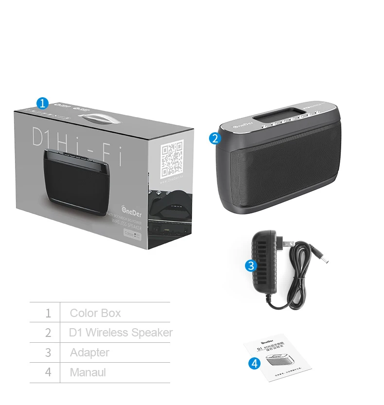 OneDer D1 Hi-Fi Wireless Stereo Speaker Multifunction Boombox Bluetooth Speaker Built-in 5500amh Big Power - ANKUX.COM