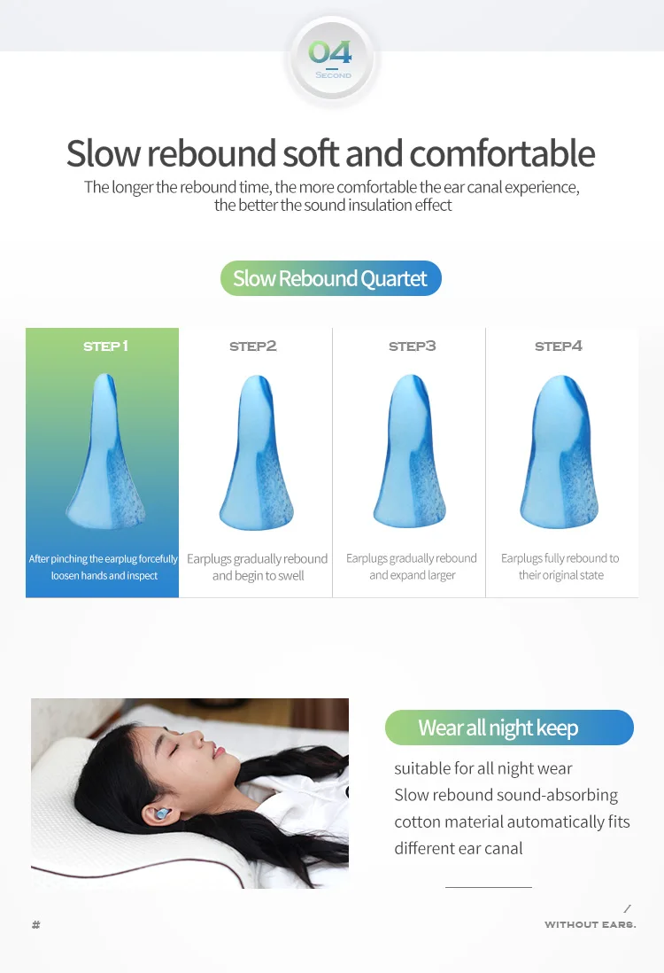 Amazon Custom Deepsleeps Reuseabl Ear Plugs Bulk For Sleeping Soft Foam Moulded Earplug in Plastic Case