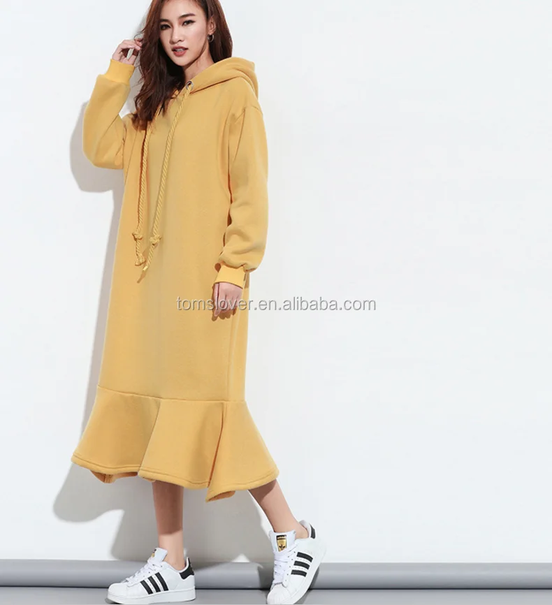 Hot Selling Korea Style Long Sleeve Brushed Yellow Long Pullover Hoodie Dress Women No Pocket, Yellow;pink
Hot Selling Korea Style Long Sleeve Brushed Yellow Long Pullover Hoodie Dress Women No Pocket, Yellow;pink