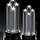 New arrival Personalized Four solid five-pointed crystal glass trophy