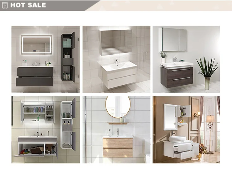 European Melamine Luxury Design Latest Modern Bathroom Cabinet Vanity