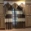 Ready Arabic curtain design cafe room polyester embroidered curtain with fringe