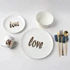 Ceramic Breakfast Dinnerware Set/I Love Tea Decoration Breakfast Set/Porcelain Cereal Bowl Fruit Plate Coffee Cup&saucer