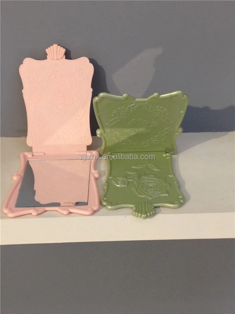 plastic mini pocket girl makeup compact cosmetic mirror with