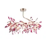 New Contemporary High Quality Dining Room Modern Creative Agate Crystal pink Chandelier