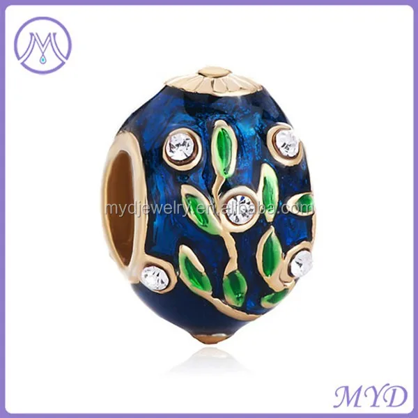 handmade enameled faberge style easter egg bead bracelet