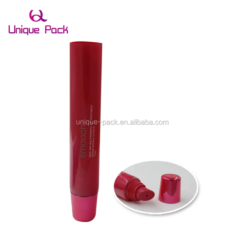 cosmetic 15 ml lip gloss red silk screen printing empty packaging tubes laminated container