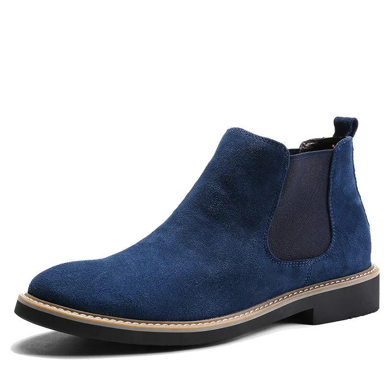Genuine leather British retro men's Ankle boots Trendy Chelsea Boots, Blue & black &gray
Genuine leather British retro men's Ankle boots Trendy Chelsea Boots, Blue & black &gray