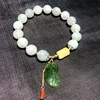 bracelet event natural white jadeite bracelets with jade/14k gold filled bead/amber bracelets for women link chain bracelet