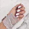 Barlaycs 2019 New Fashion Charm Tennis Adjustable Bling Stone Layered Crystal Slap Chain Bracelet for Women Jewelry Accessories