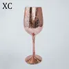 promotional colored pink goblet glass stemware for sale