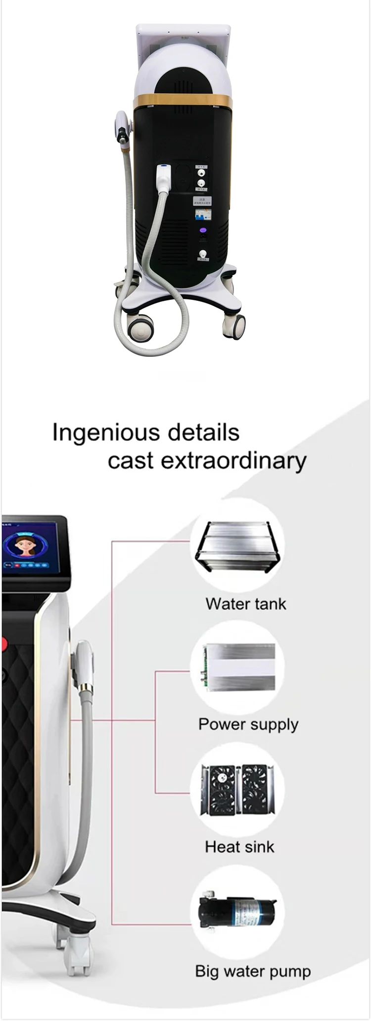 808nm diode 808 laser hair removal device painless permanent stack