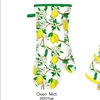 2019 new summer style fruit lemon printing cotton oven mitt glove pot holder mitt and kitchen tea towel 3 pcs set