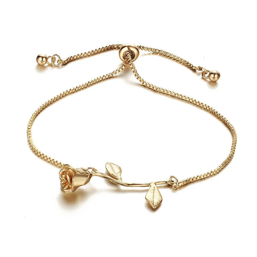 ABR1931701 Hot Sale Love Rose Flower Charm Gold Plated Adjustable Bracelet Accessories For Women's Valtine's Day Gift, 3 colors
ABR1931701 Hot Sale Love Rose Flower Charm Gold Plated Adjustable Bracelet Accessories For Women's Valtine's Day Gift, 3 colors