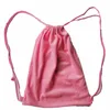 Promotional Durable Lovely Pink New Design Custom Logo Reusable Drawstring Velvet Back Pack Bag