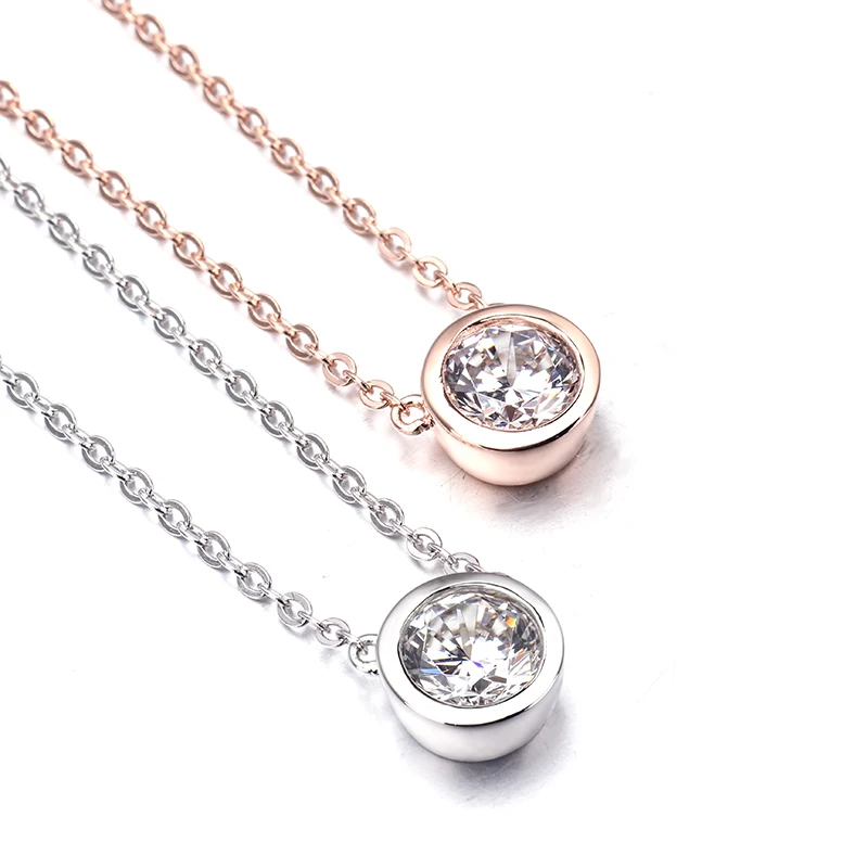Fashion Silver Jewelry 6.5mm Round Shape Diamond solid gold bezel moissanite Necklace
Fashion Silver Jewelry 6.5mm Round Shape Diamond solid gold bezel moissanite Necklace
