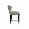 16 years manufactory 24" luxury modern design white fabric wood high bar chair stool