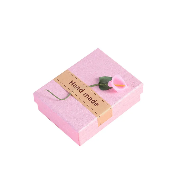 hot sales handmade necklace gift box pink square