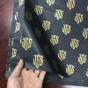 Custom gold logo printing 17g black gift tissue paper wrapping for hair extension and wig packaging
