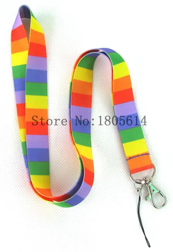 Lot 10pcs Wholesale Pouplar candy colors Patterns Neck Strap Lanyard For Mobile Phone Id Card Keychain Holder Man Women Gifts
