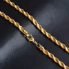 hot sale rope chain men wholesale 18k gold rope chain necklace