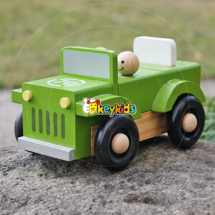 Classic kids wooden bus toy with customize W04A326