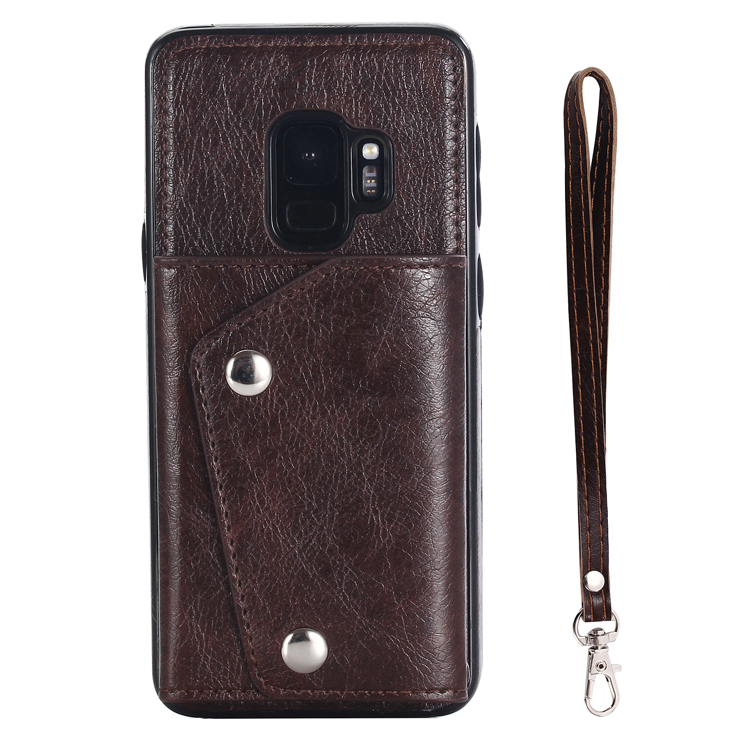 New Designed Luxury Wallet PU Leather Mobile Phone Case With Card Slot and Hand Strap for Samsung Galaxy S9 Black Brown
New Designed Luxury Wallet PU Leather Mobile Phone Case With Card Slot and Hand Strap for Samsung Galaxy S9 Black Brown