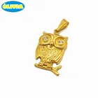 wholesale delicate carving stainless steel mens pendant charm owl gold pendant
